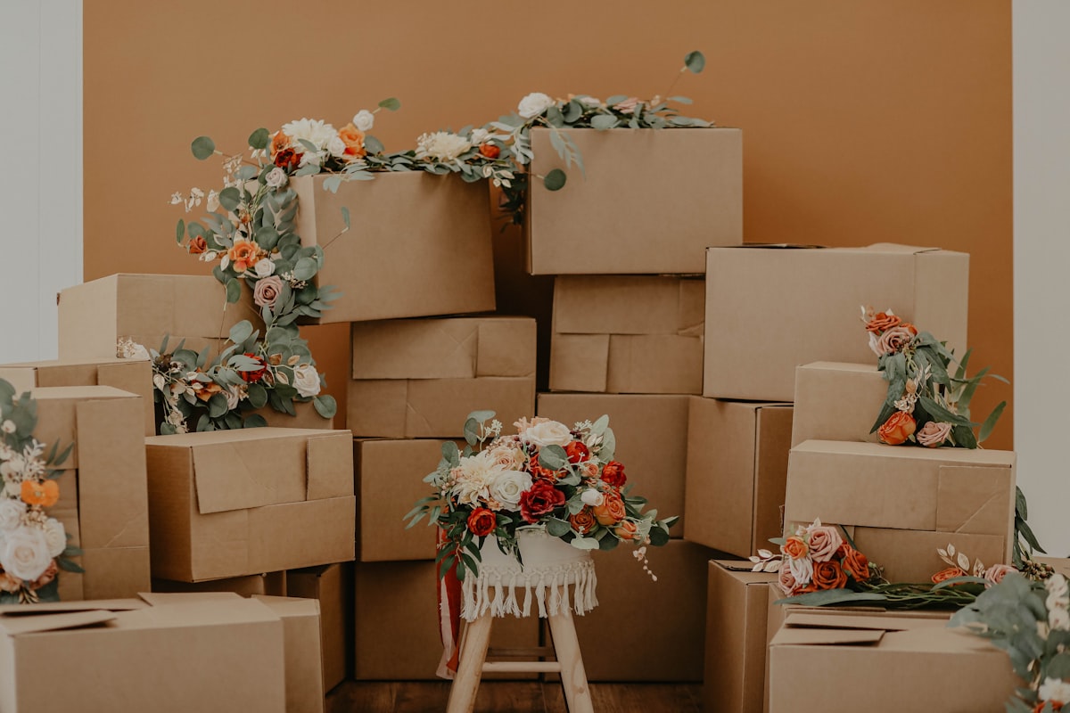 Cajas de mudanza apiladas